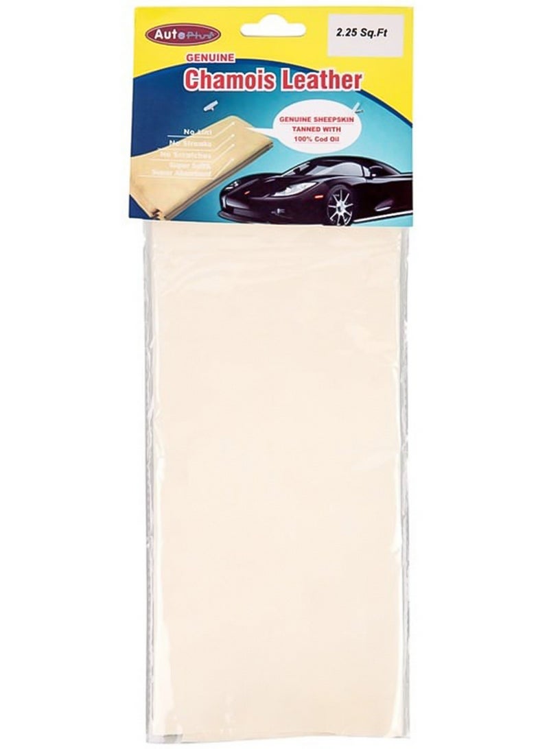 Autoplus Chamois Leather Genuine Sheepskin Tanned With 100% Cod Oil Super Soft Absorbent No Lint Streaks Or Scratches 2.25 Sq.Ft - Image 1